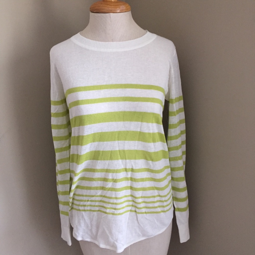 NWT Splendid green stripe linen blend top XS